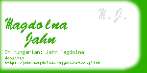 magdolna jahn business card